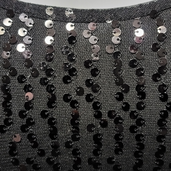 Black Sequined Dress Top - Picture 2 of 4